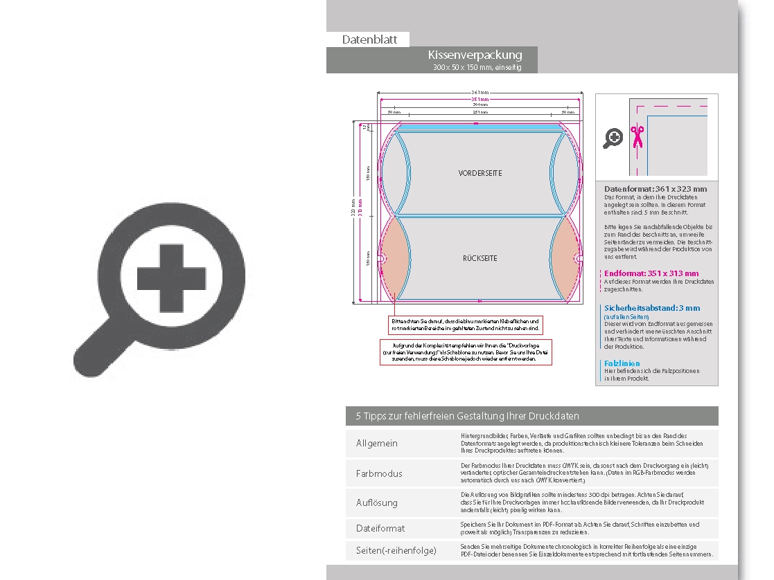 Product Bild kissenverpackung_(30_cm_x_5_cm_x_15_cm)_einseitig_bedruckt_5_0-farbig_(cmyk_+_sonderfarbe)